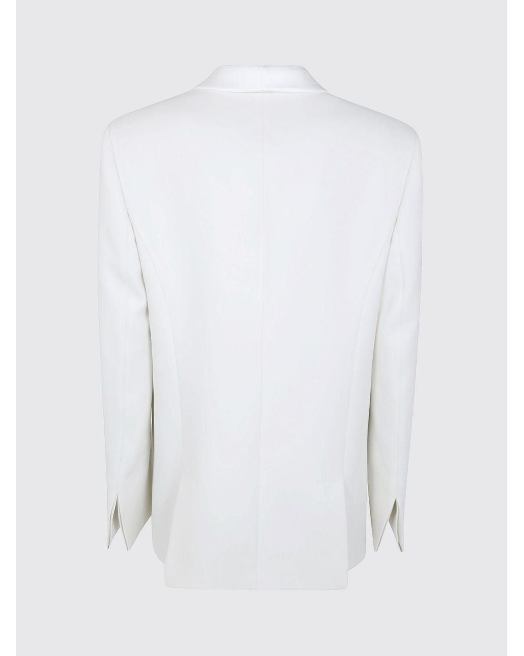 Giorgio Armani White Single-Breasted Silk Tuxedo Blazer With Shawl Collar