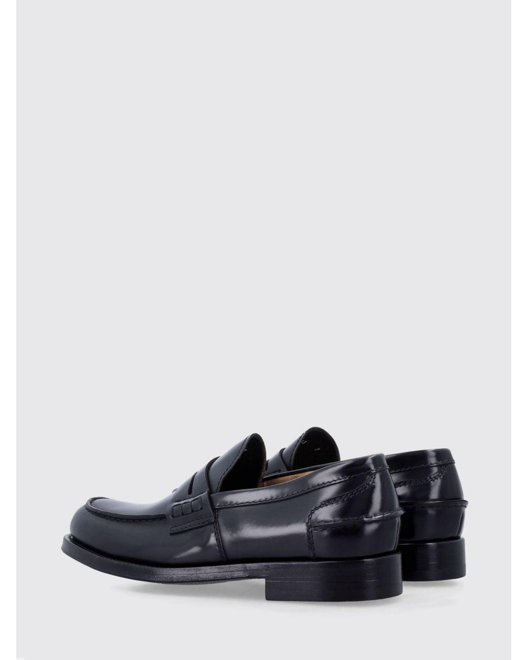 Green George Blue Brushed Leather Loafers With Saddle Strap And Leather Sole for men