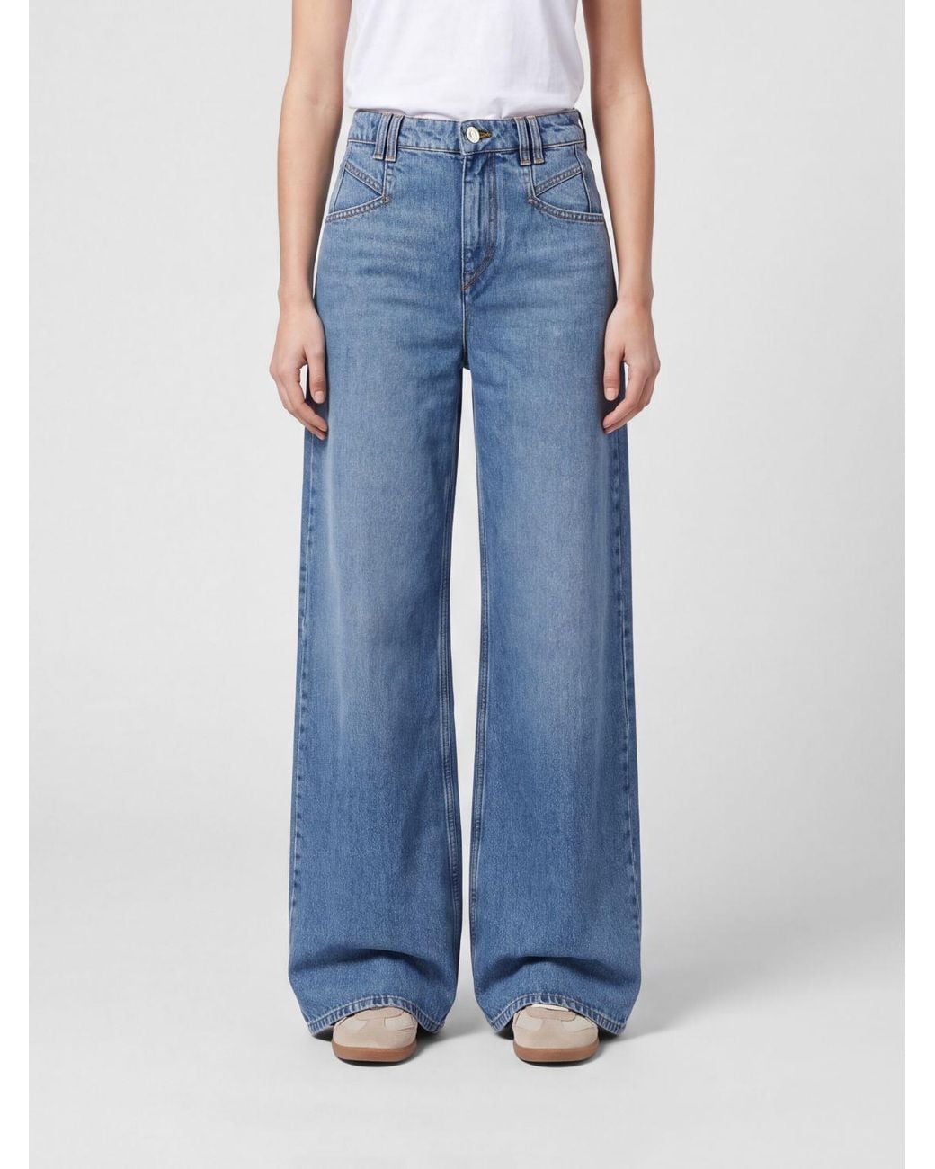 Isabel Marant Blue Lemony High-Waisted Wide-Leg Jeans