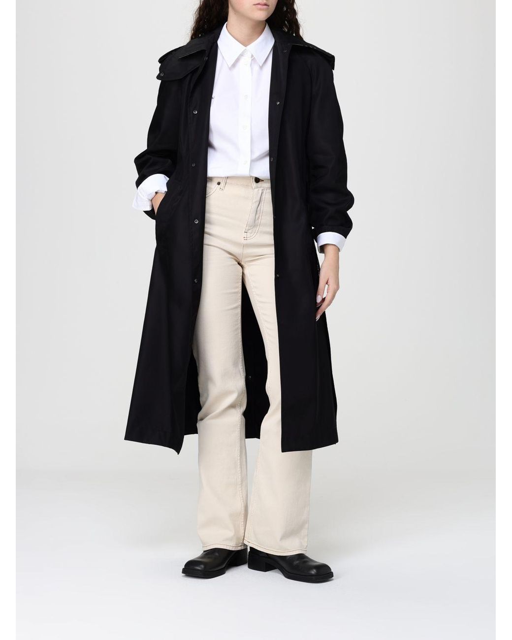 Burberry Blue Double Breasted Cotton Trench Coat