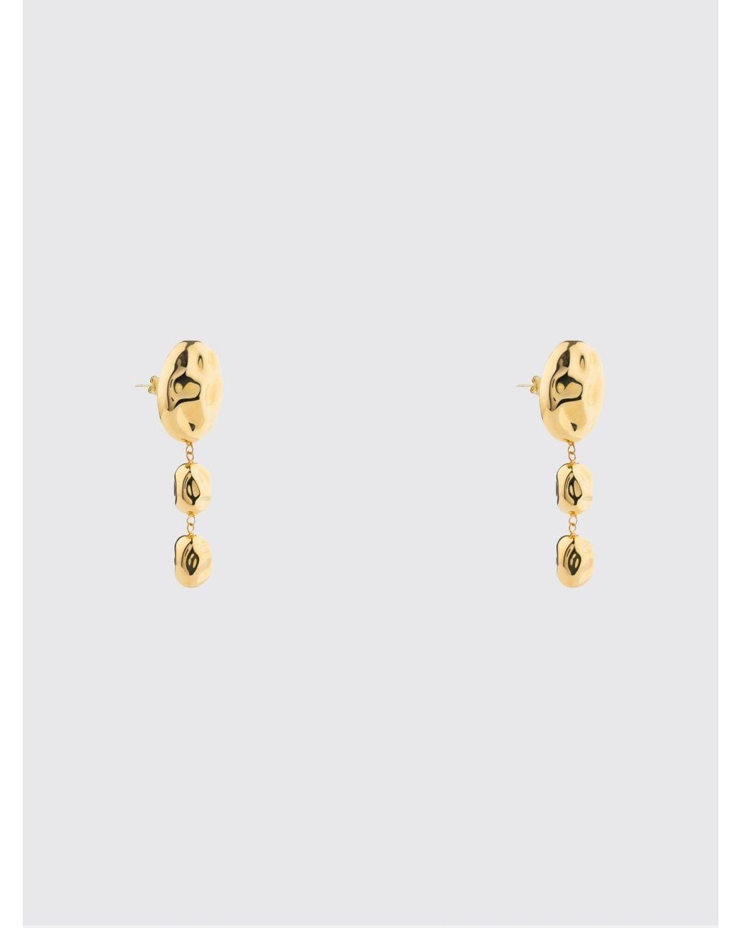 FEDERICA TOSI White Stone Oval Dangle Earrings