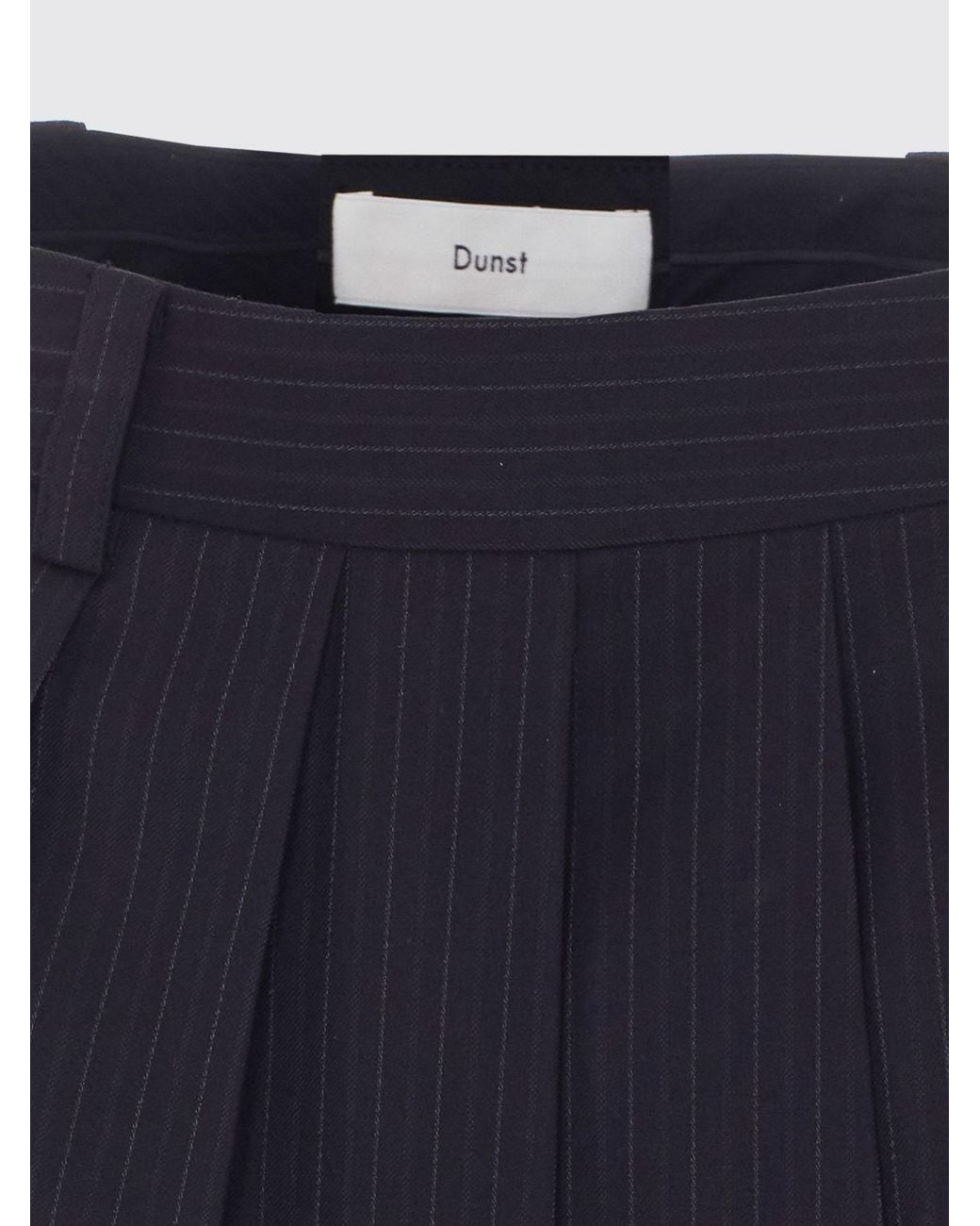 DUNST Black Pinstriped Crêpe Pleated Mini Skirt With Side Zip Closure