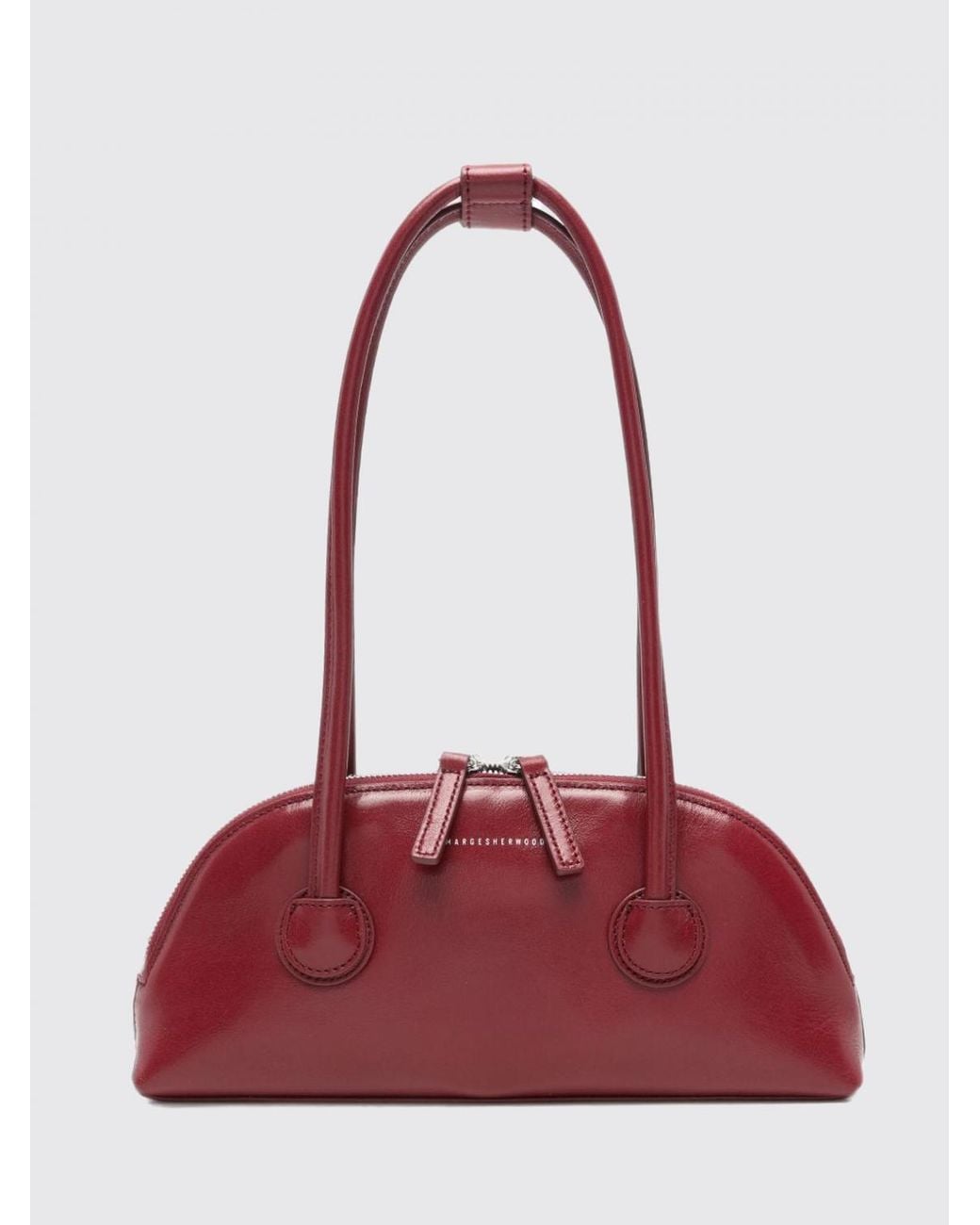 MARGE SHERWOOD Red Bessette Half-Moon Shoulder Bag