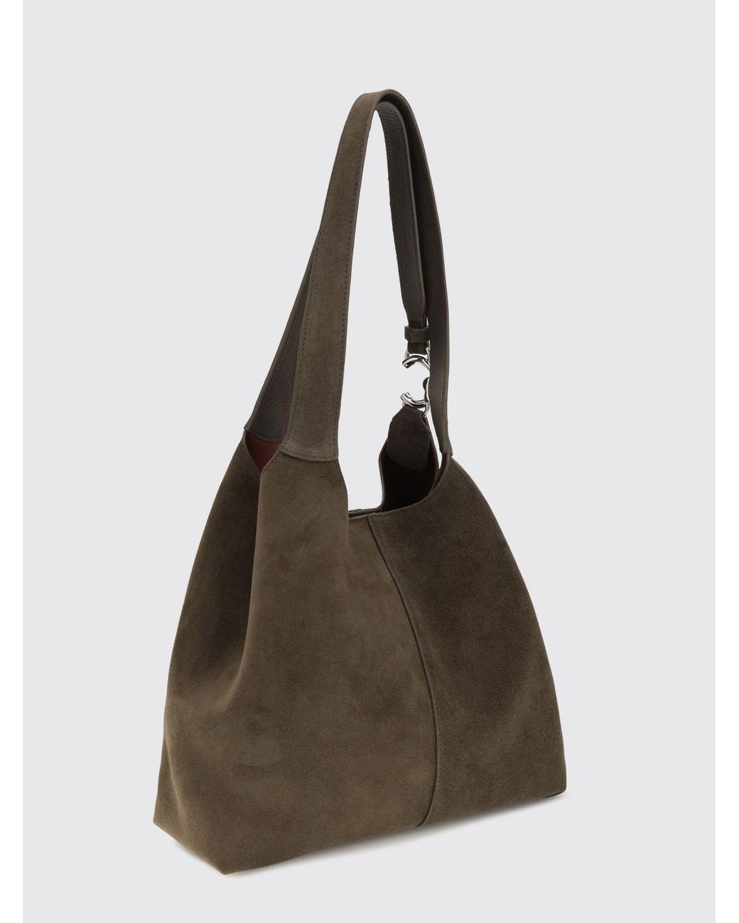 Coccinelle Brown C-Easy Suede Shoulder Bag With Removable Inner Pouch