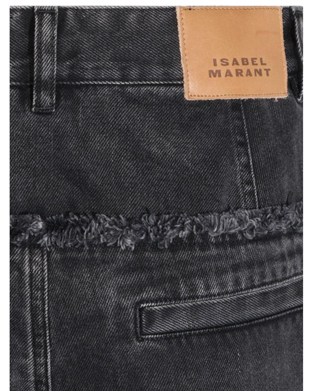 Isabel Marant Blue Iniza High-Waisted Wide-Leg Denim Jeans