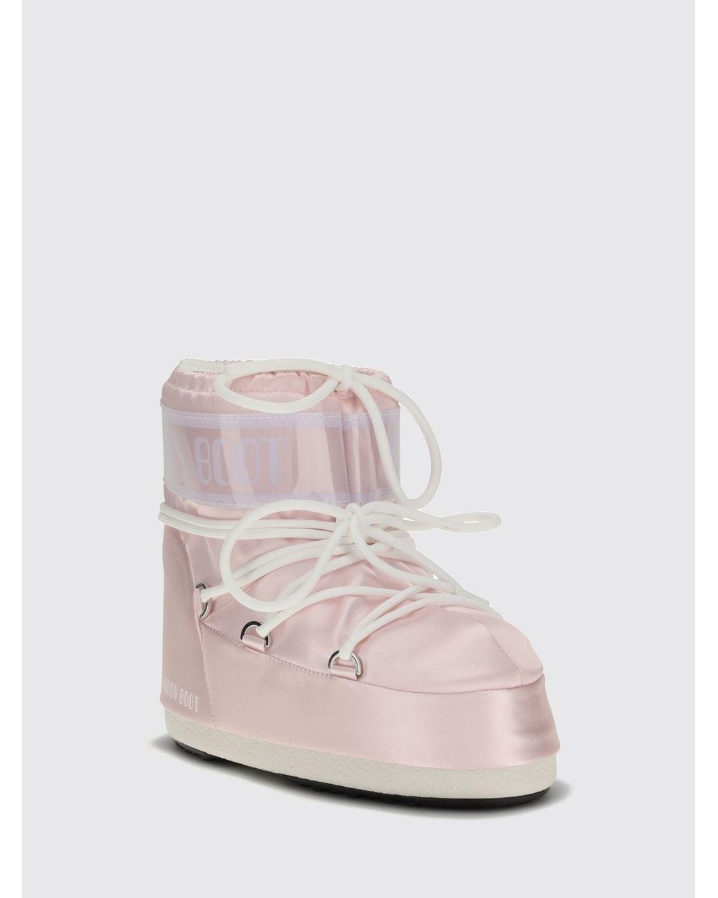 Moon Boot Pink Icon Low Two-Tone Snow Boots With Adjustable Laces