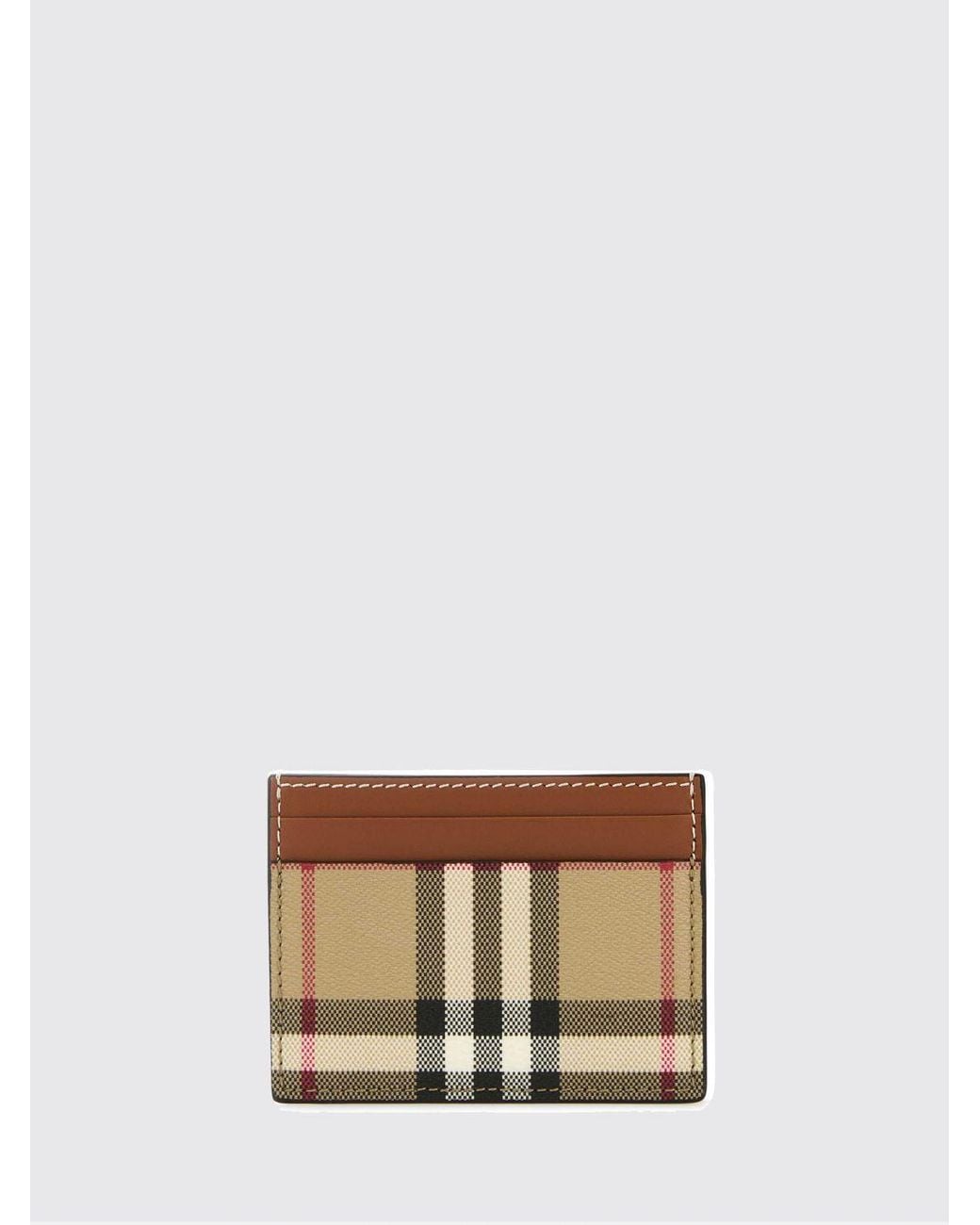Burberry Brown Vintage Check Coated Cotton And Leather Card Holder