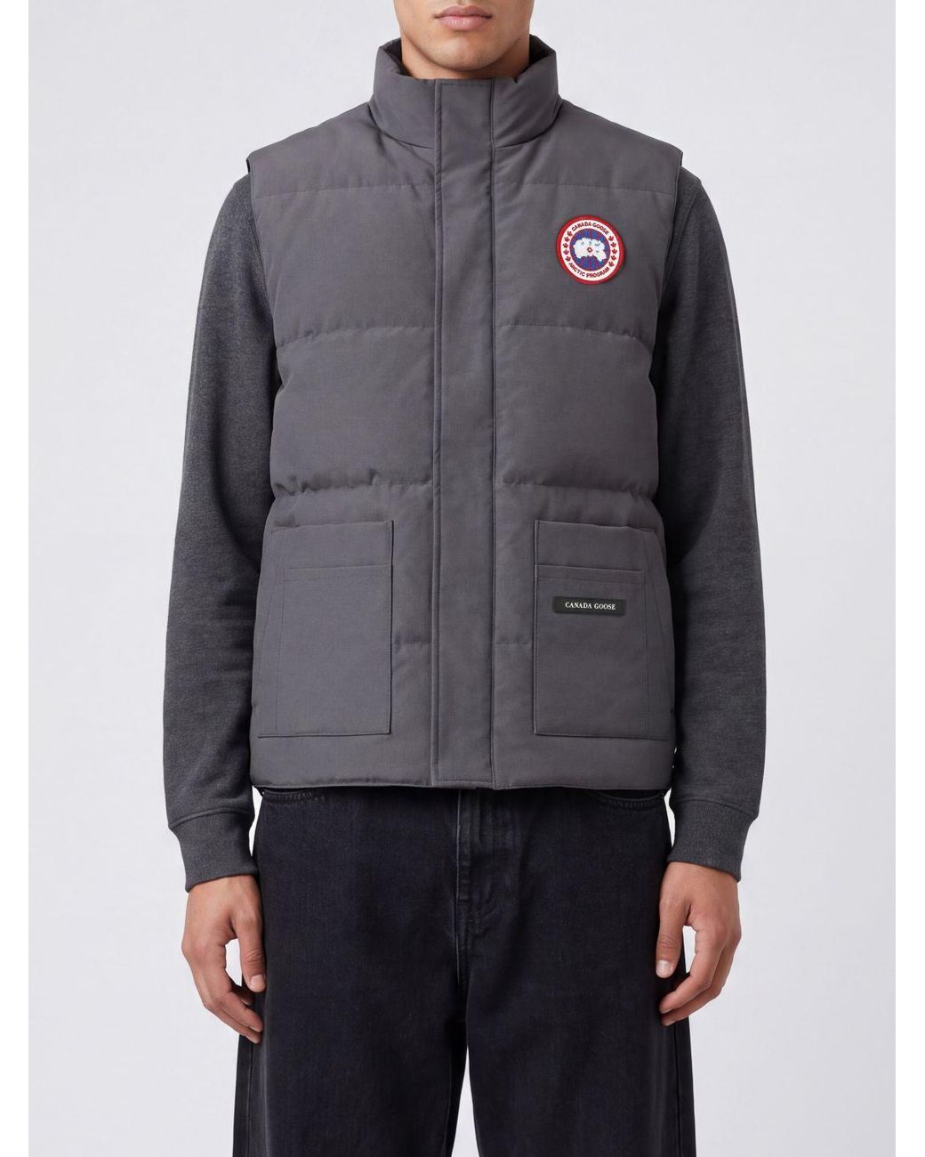 Canada Goose Gray Padded Sleeveless Vest for men