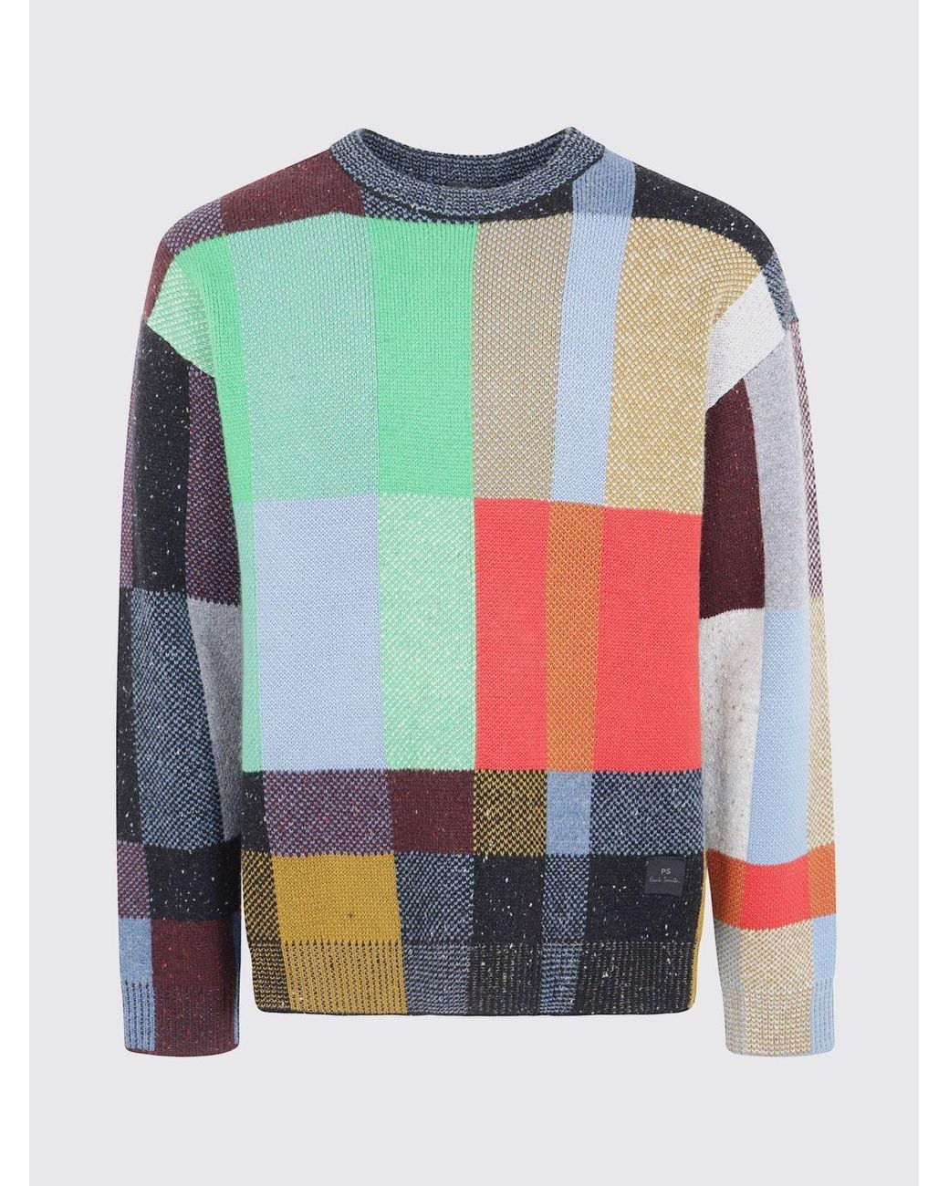 Paul Smith Multicolor Relaxed Fit Check Wool And Cotton Crewneck Jumper for men