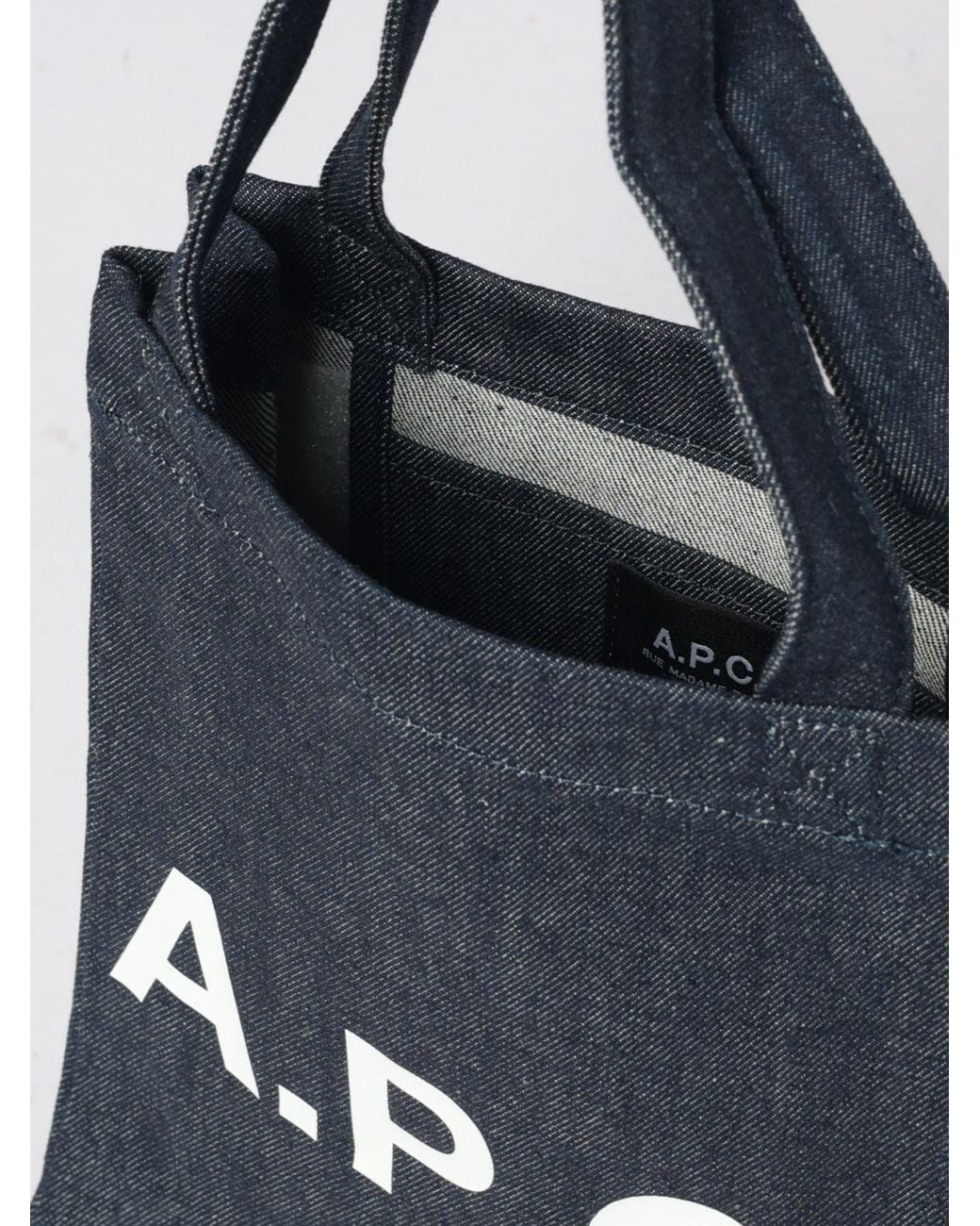 A.P.C. Blue Denim Tote Bag for men