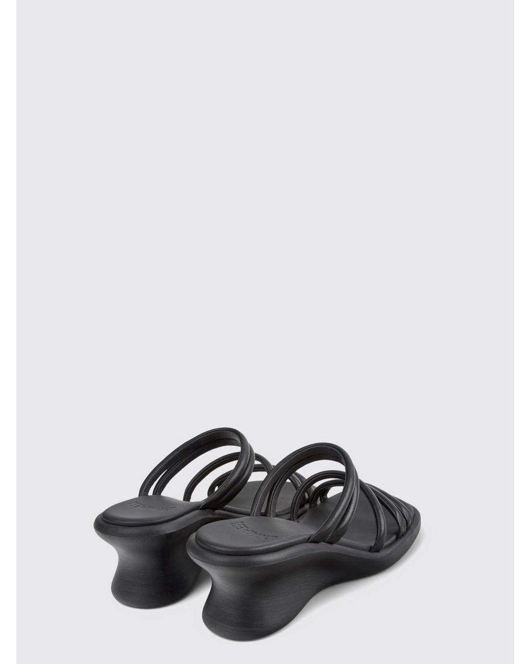 Camper White Louise Leather Wedge Sandals