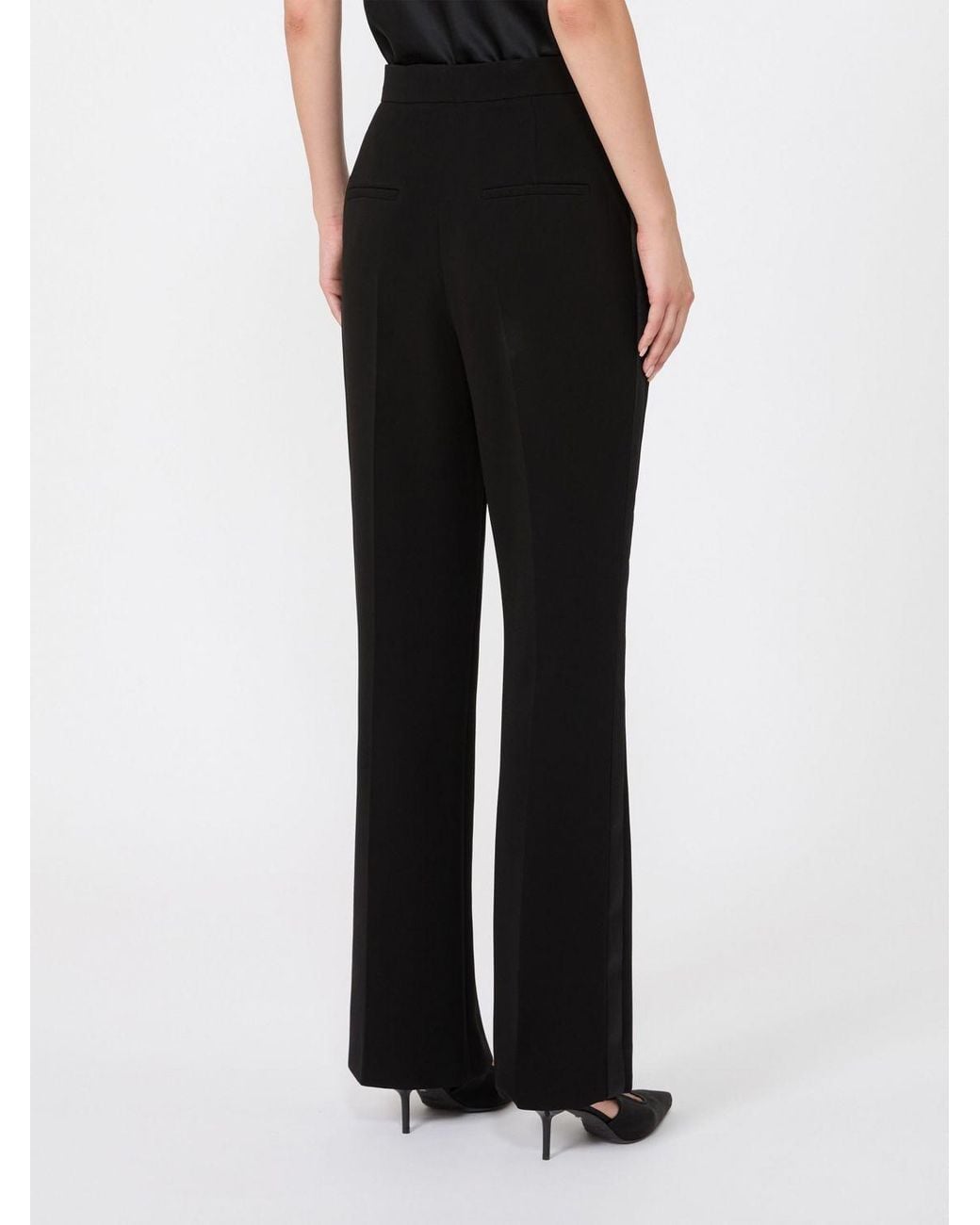 Max Mara Black Crêpe High-Waisted Skinny Trousers