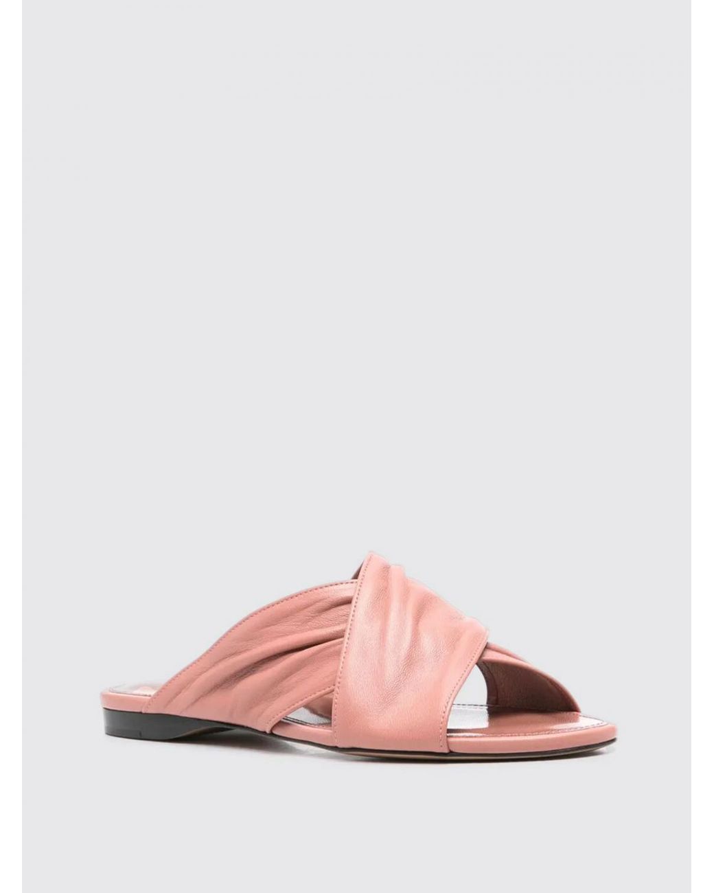 Paris Texas Pink Twisted Strap Flat Sandals