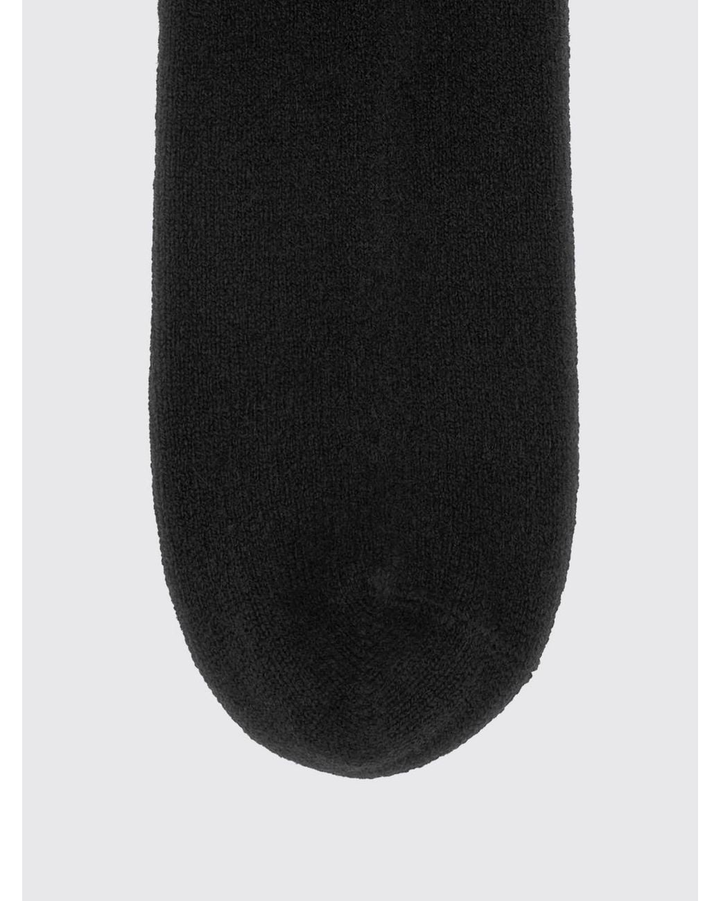 Gallo Black Calf-High Stretch Cashmere-Blend Socks With Contrast Logo for men