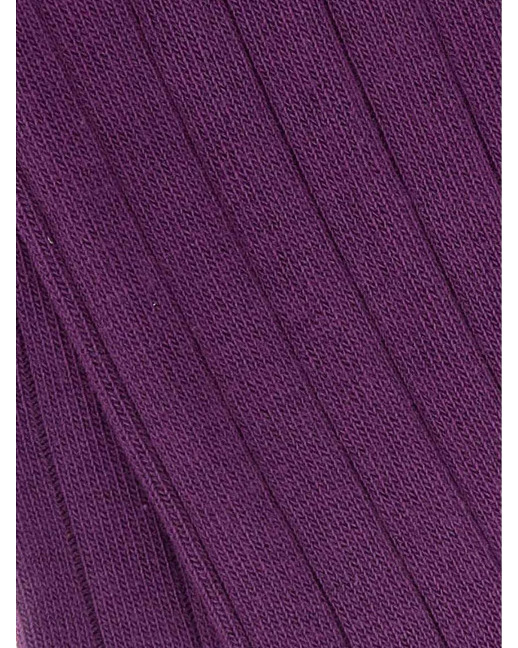 Gallo Purple Ribbed Crew Socks for men