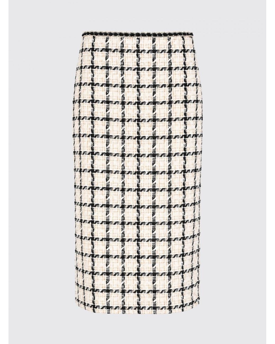 Twinset White High-Waisted Midi Pencil Skirt
