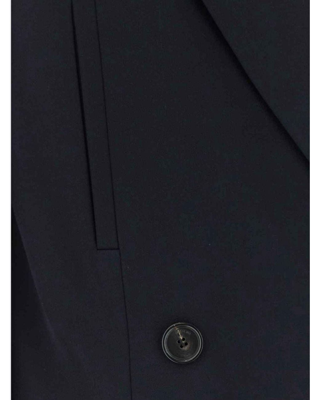 Loewe Blue Double-Breasted Long Virgin Wool Coat With Peak Lapels