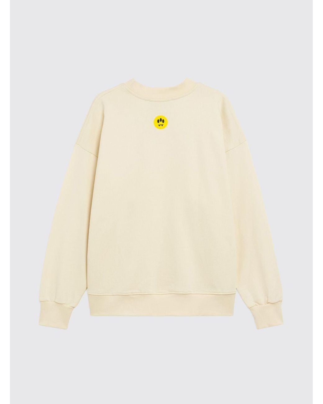 Barrow Natural Relaxed Fit Cotton Sweatshirt With Teddy Bear Print for men