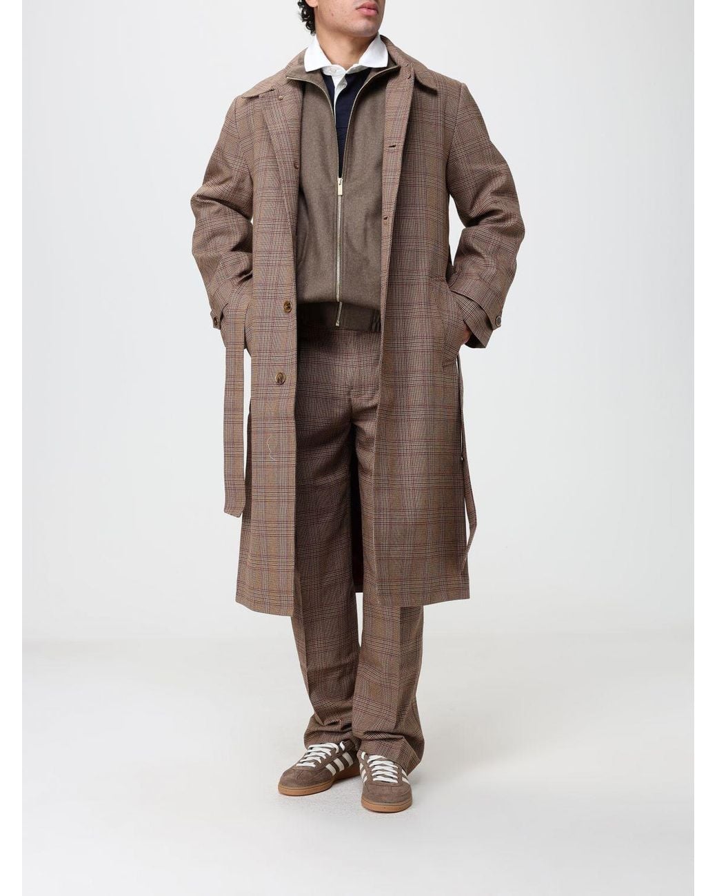 Drole de Monsieur Brown High Neck Virgin Wool Bomber Jacket With Embroidered Logo for men