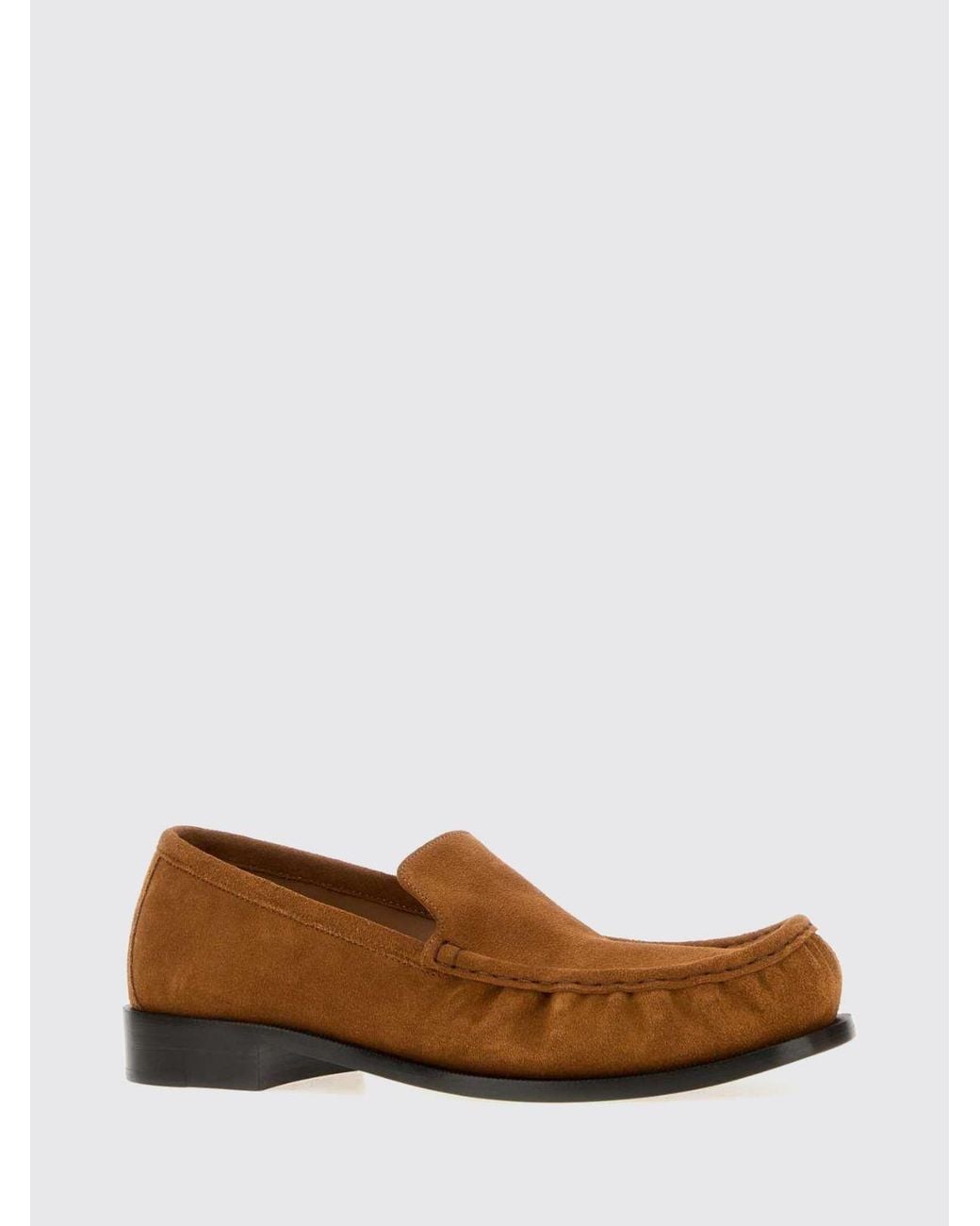 Dries Van Noten Brown Suede Loafers With Round Toe And Leather Sole for men