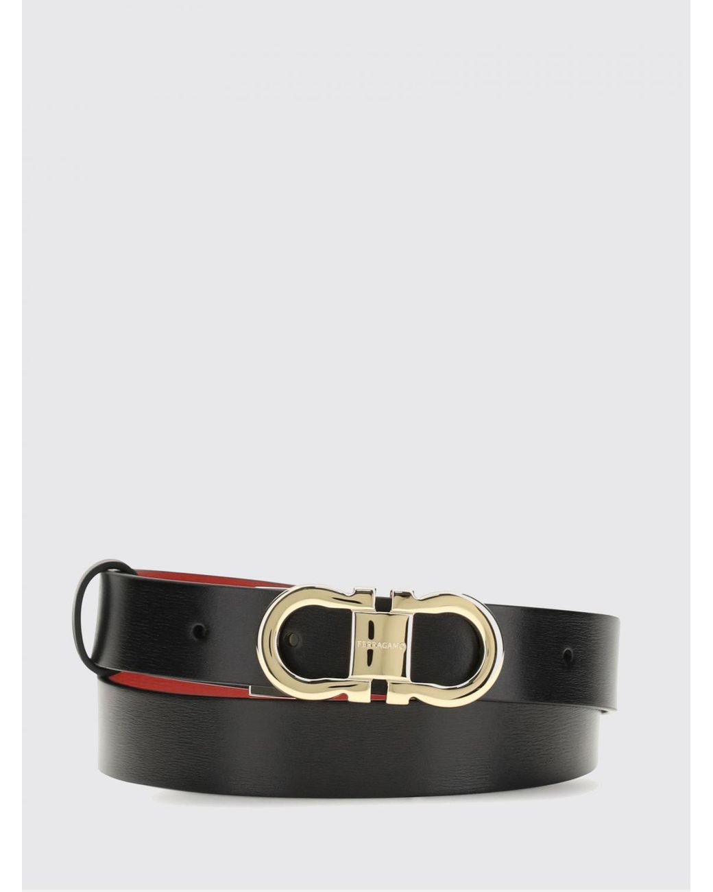 Ferragamo Black Reversible Gancini Leather Belt