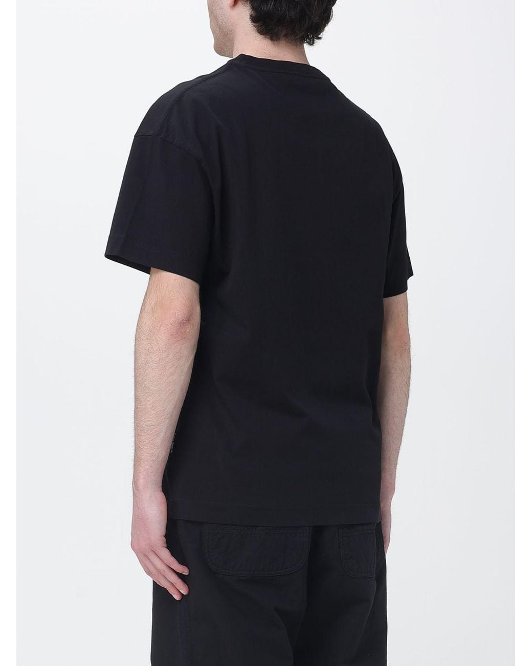 Palm Angels Black Cotton T-Shirt With Logo for men