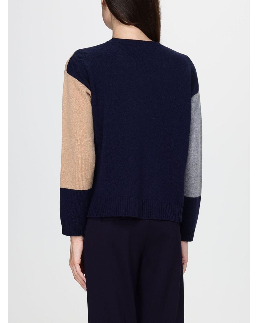 Kangra Blue Argyle Wool Crewneck Jumper