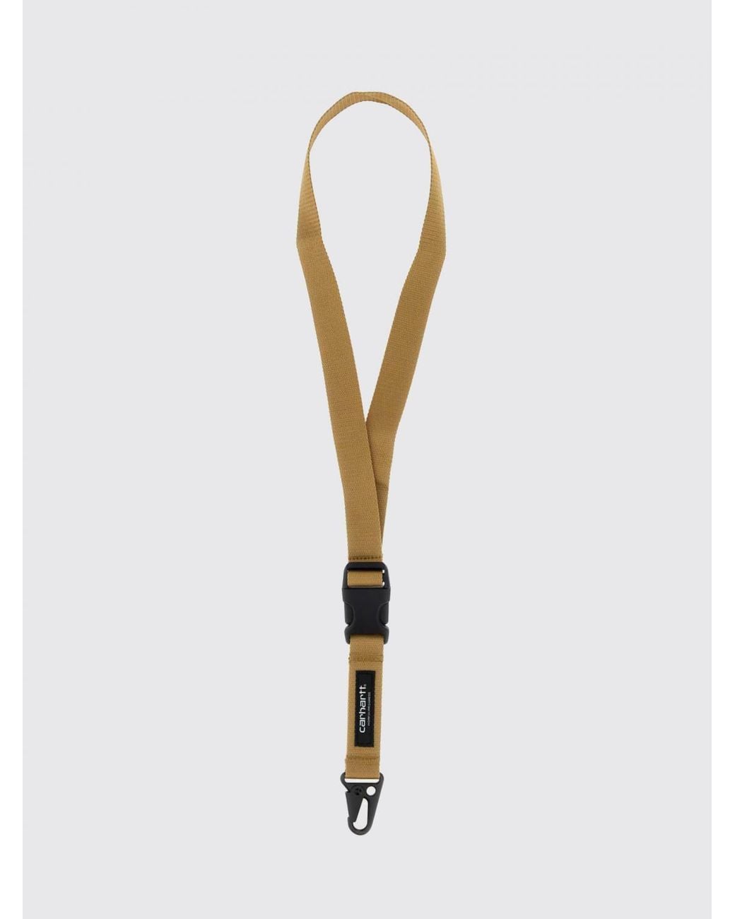 Carhartt White Click Recycled Polyester Lanyard Keychain With Logo for men