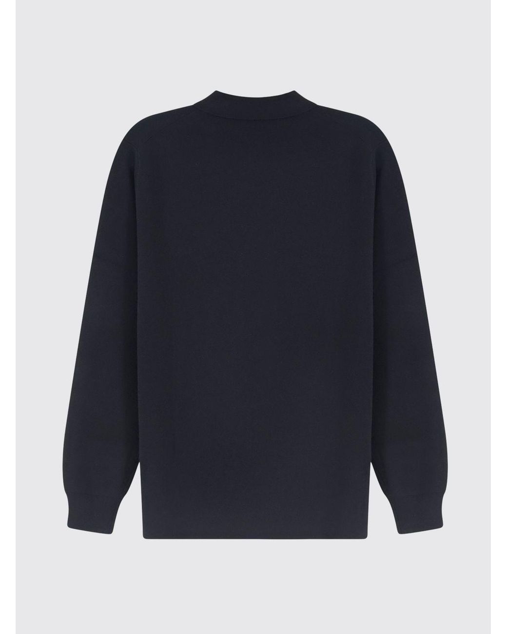 Aspesi Blue Polo-Style Cotton Cardigan With Classic Collar