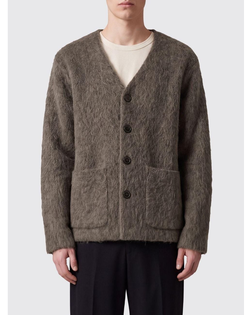 Our Legacy Gray V-Neck Cardigan for men