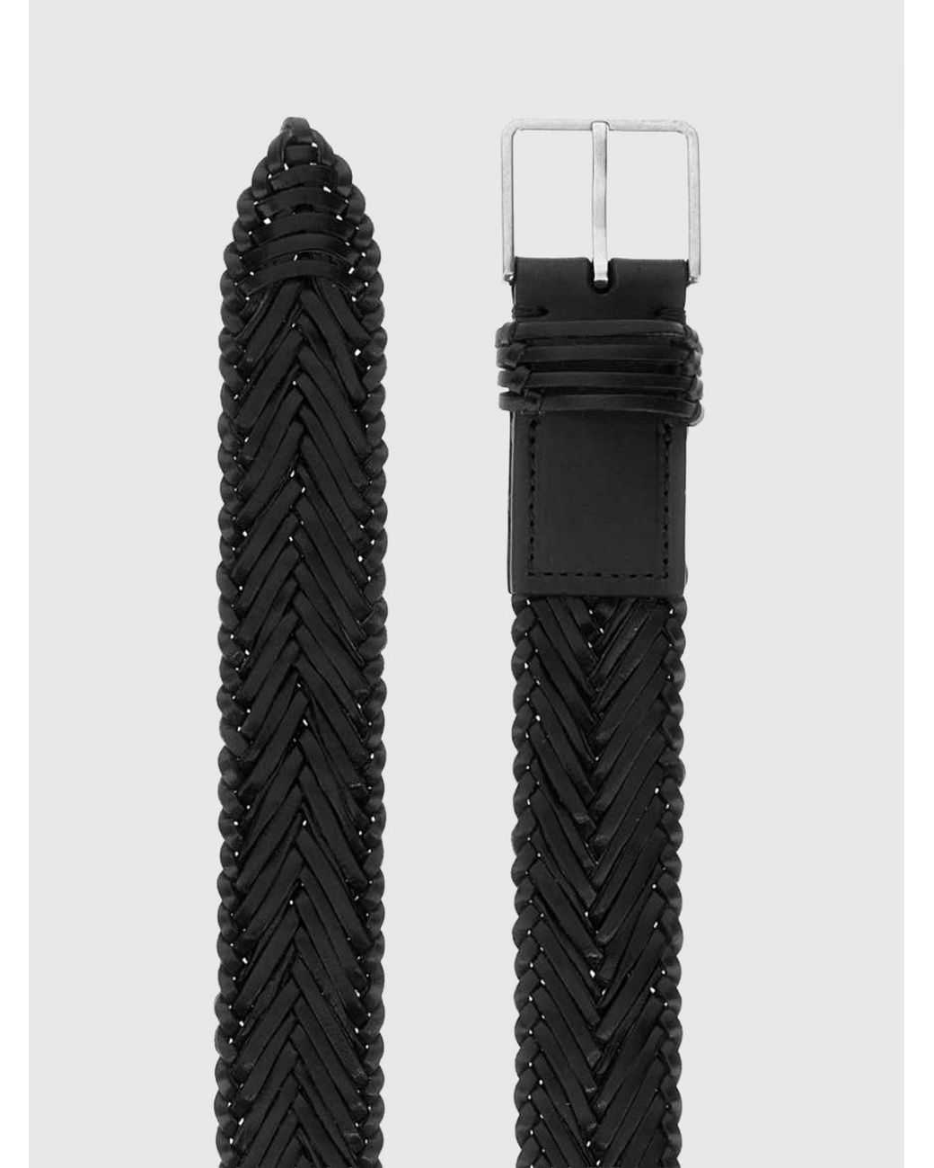 The Row White Braided Leather Belt With Pin Buckle for men
