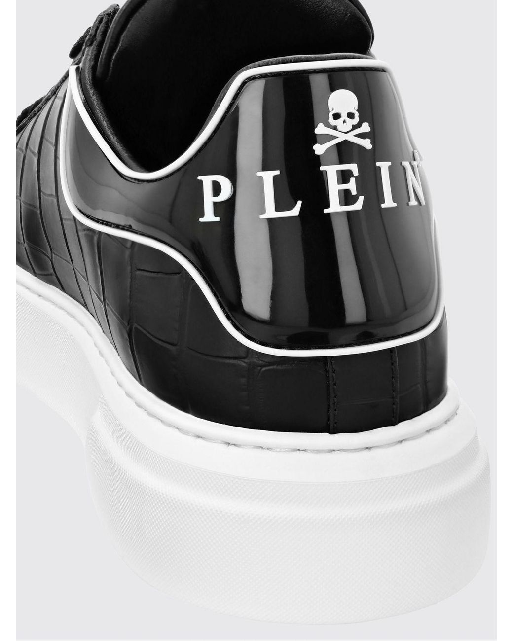 Philipp Plein Black Lace-Up Low-Top Sneakers for men