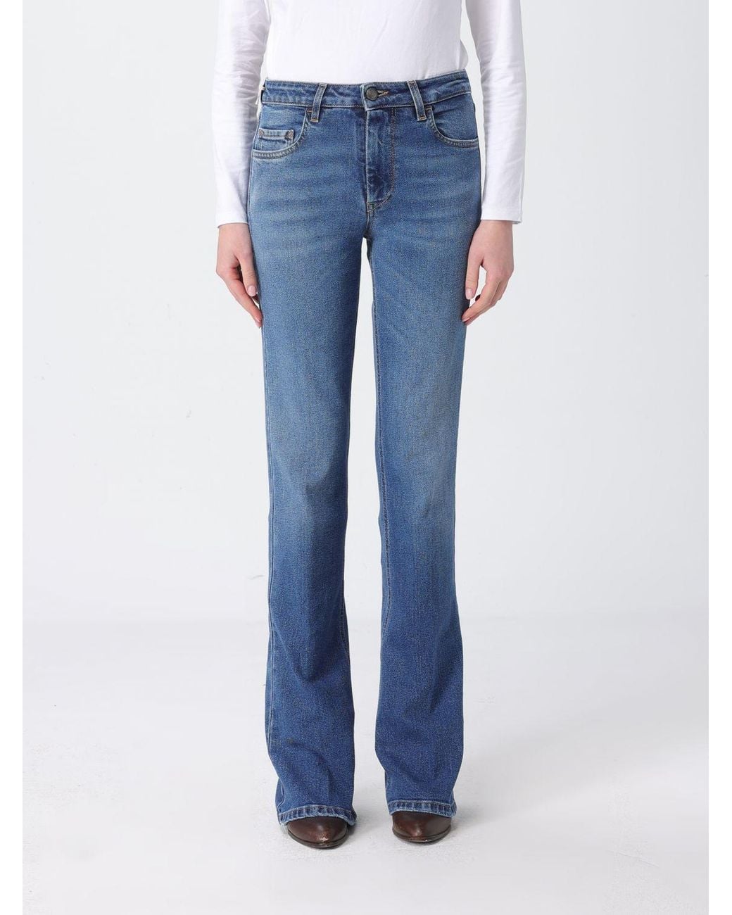 Fay Blue Flared Stretch Denim Jeans