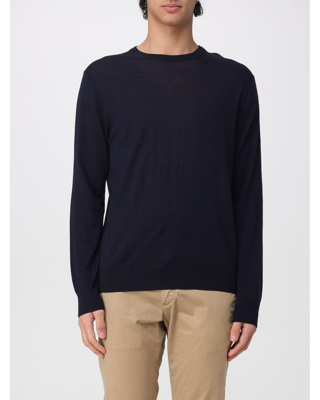 Ballantyne Blue Wool Crew-Neck Sweater for men
