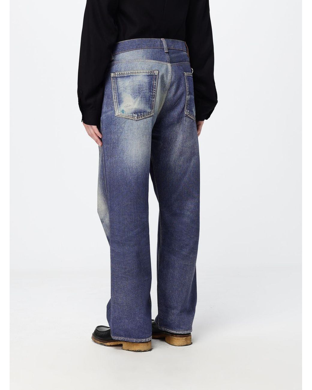 Our Legacy Blue Our Third Cut Abstract Print Straight Jeans for men
