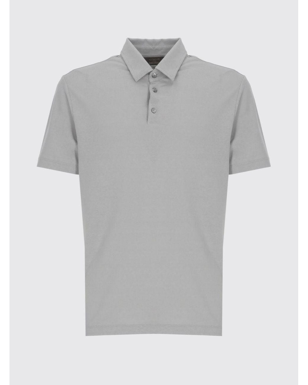 Polo Básico De Algodón Zanone de hombre de color Gray