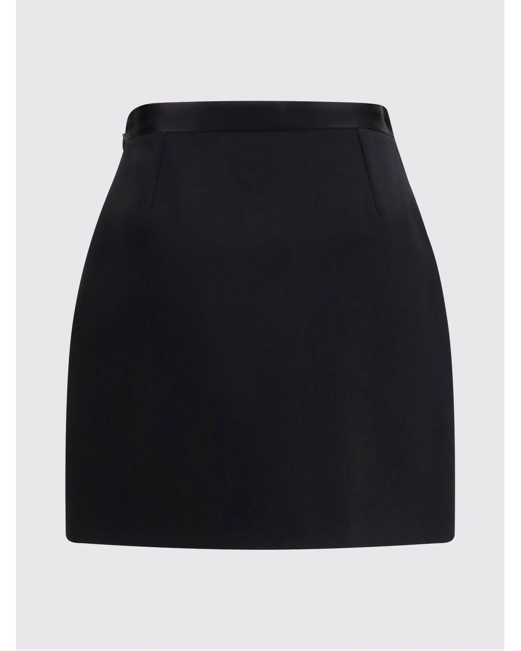 Versace Black High-Waisted Wool Mini Pencil Skirt With Patch Pockets