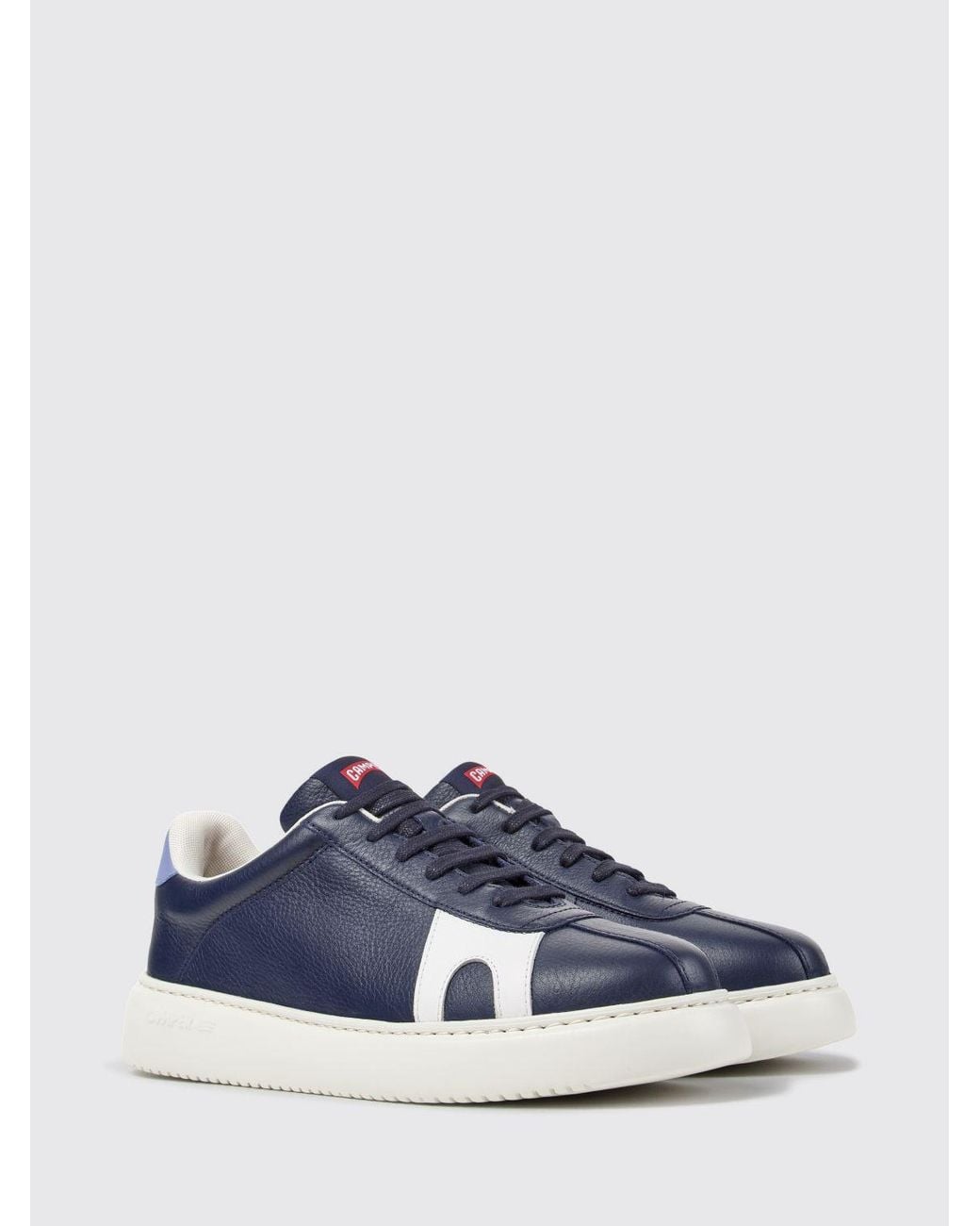 Camper Blue Twins Low-Top Smooth Leather Trainers With Contrasting Logo for men
