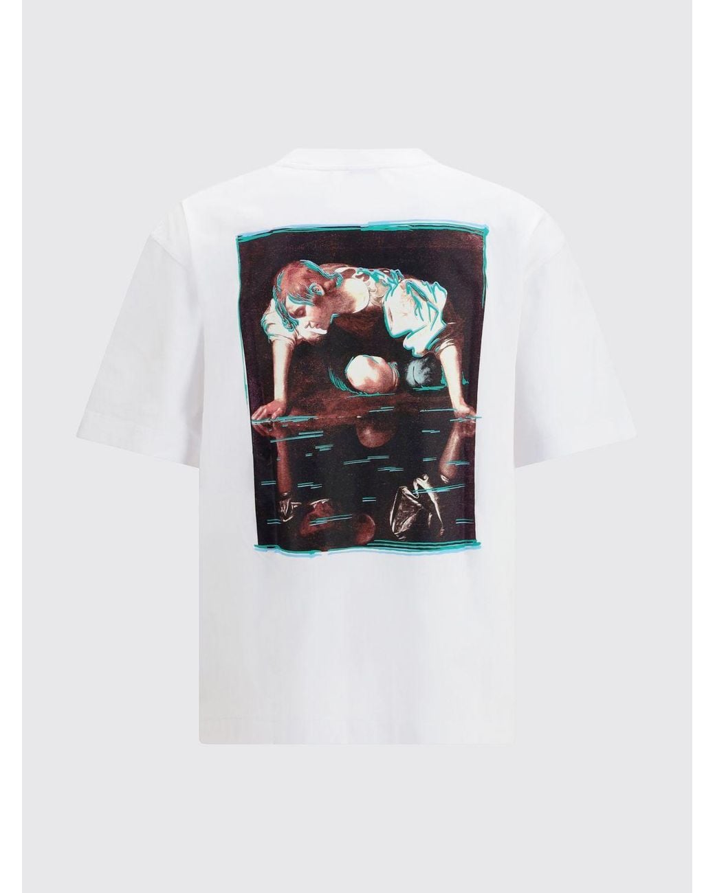 Off-White c/o Virgil Abloh White Cotton T-Shirt With Graphic Print And Contrast Logo for men