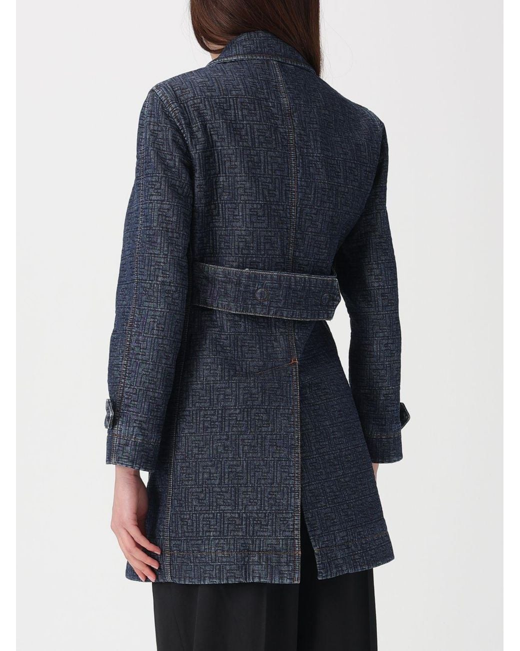 Fendi Blue Double-Breasted Cotton Denim Jacket