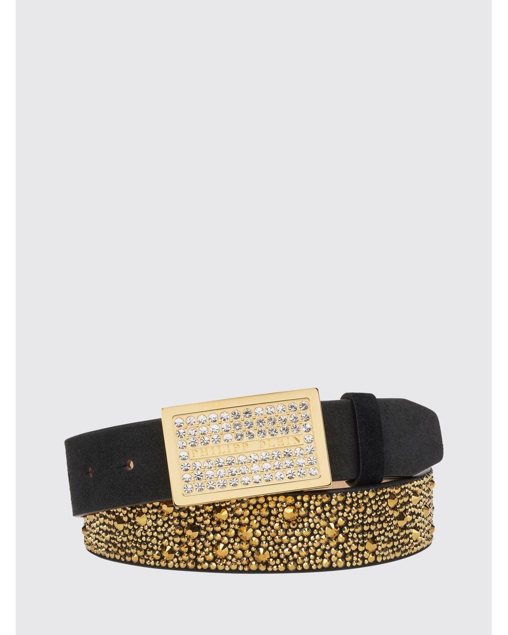 Philipp Plein Multicolor Leather Belt With Rhinestones
