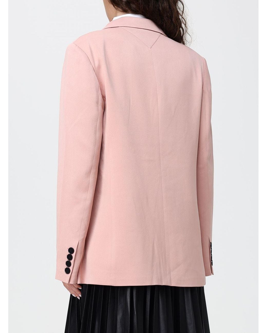 Karl Lagerfeld Pink Single-Breasted One-Button Viscose Blazer
