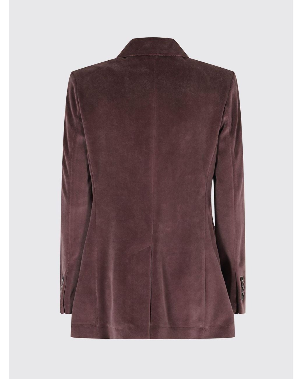 Circolo 1901 Purple Single-Breasted Velvet Blazer With Peak Lapels