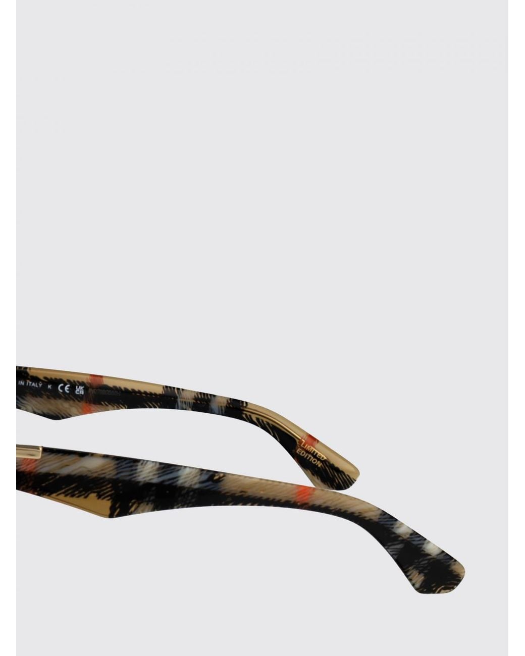 Burberry Black Cat-Eye Acetate Sunglasses With Vintage Check Pattern