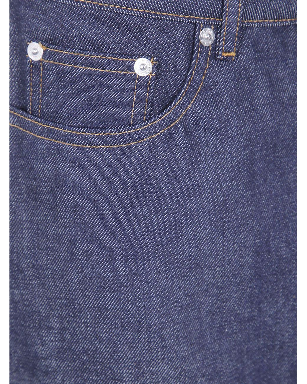 A.P.C. Blue Cotton Denim Five-Pocket Pencil Mini Skirt