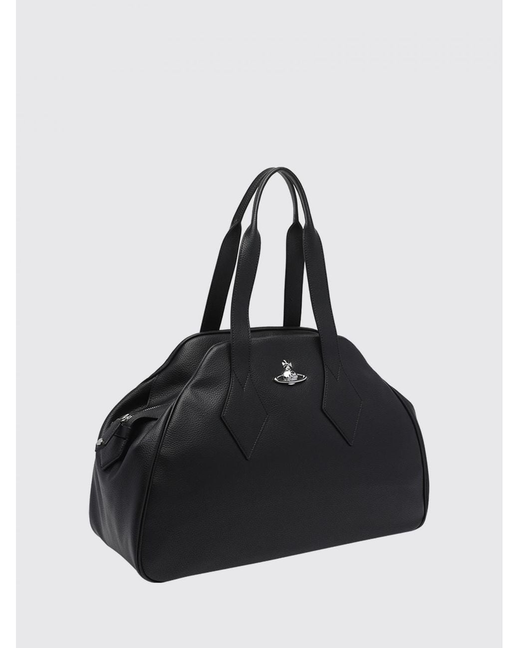 Vivienne Westwood Black Large Yasmine Shoulder Bag With Monogram And Orb Logo