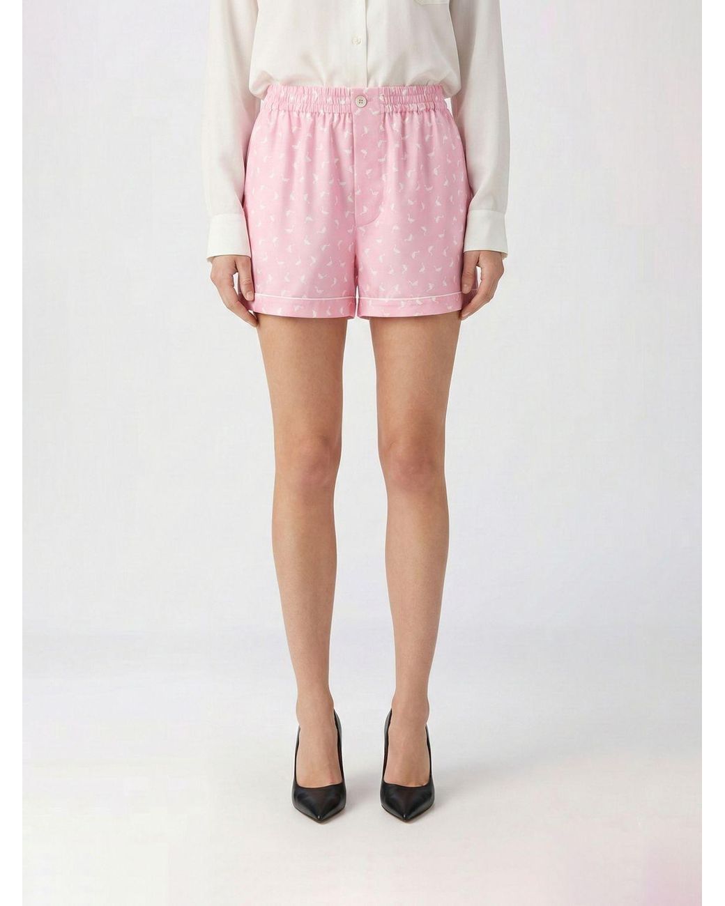 Moschino Couture Pink Printed Cotton Shorts