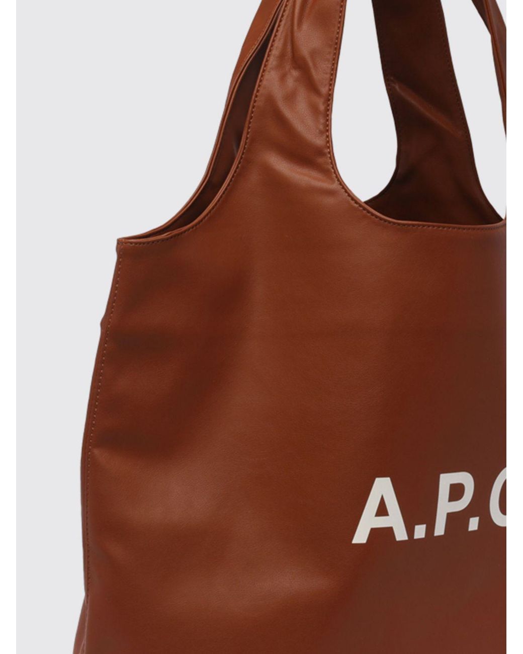 A.P.C. Brown Ninon Large Recycled Synthetic Shoulder Bag With Printed Logo