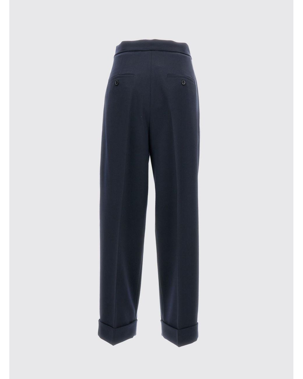 Max Mara Blue Virgin Wool Trousers