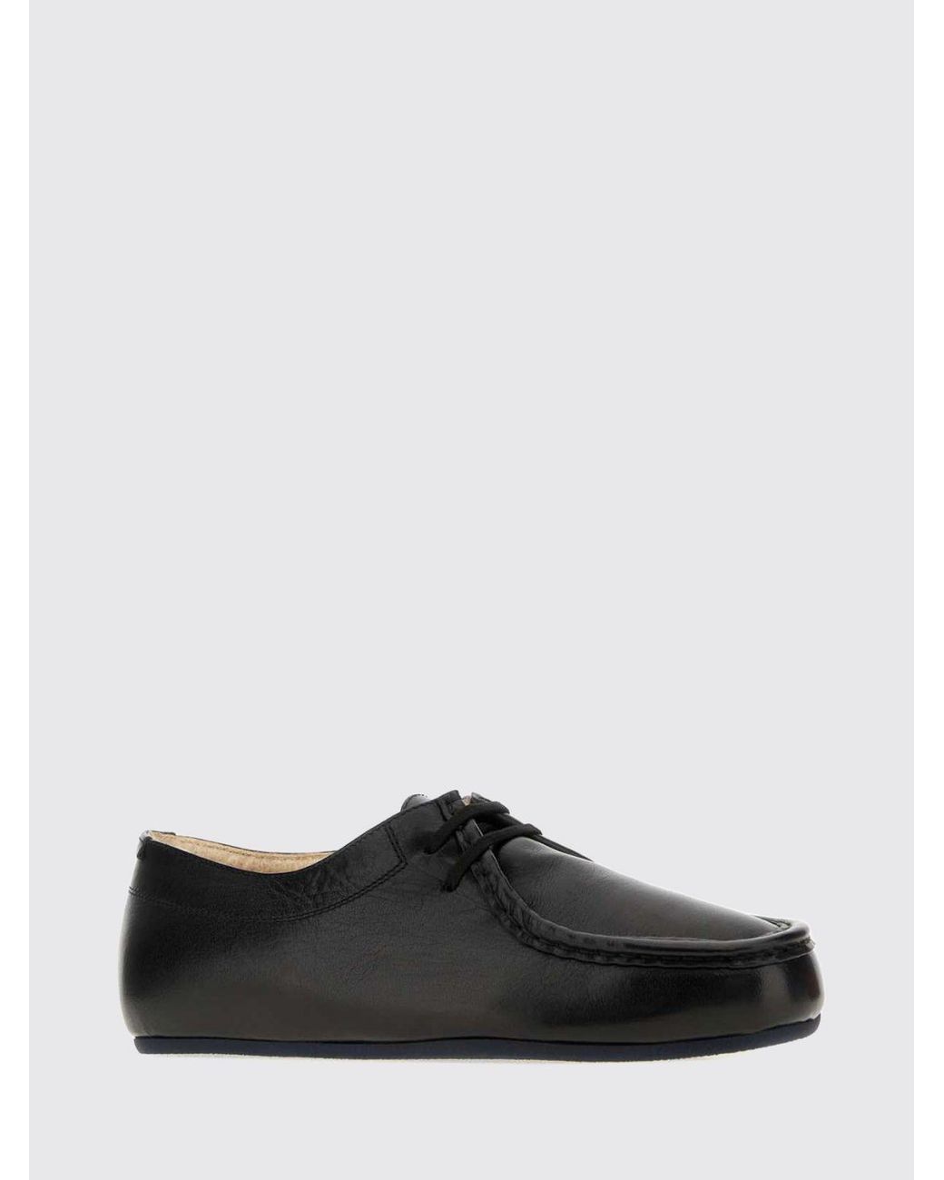Jil Sander White Shearling-Lined Smooth Leather Derby Shoes With Rubber Sole
